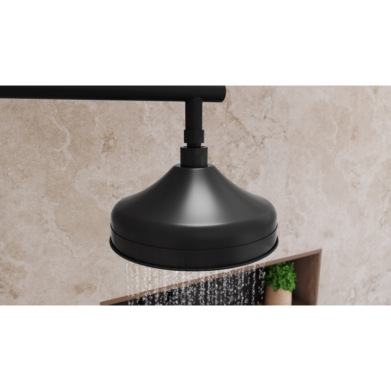 Atlantic 8 in. Round Rainfall Shower Head, Matte Black, Matte Black