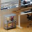 2-Tier Display Cabinet With Flip Up Door, Curio Cabinet Collection Display Case Showcase Bookshelf