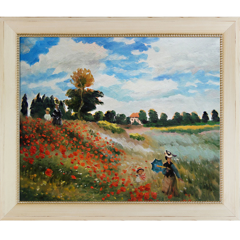 «Alan Poppy Field in Argenteuil» par Claude Monet - peinture sur toile encadrée, H 24,5 po x l 28,5 po x P 2 po, Constantine