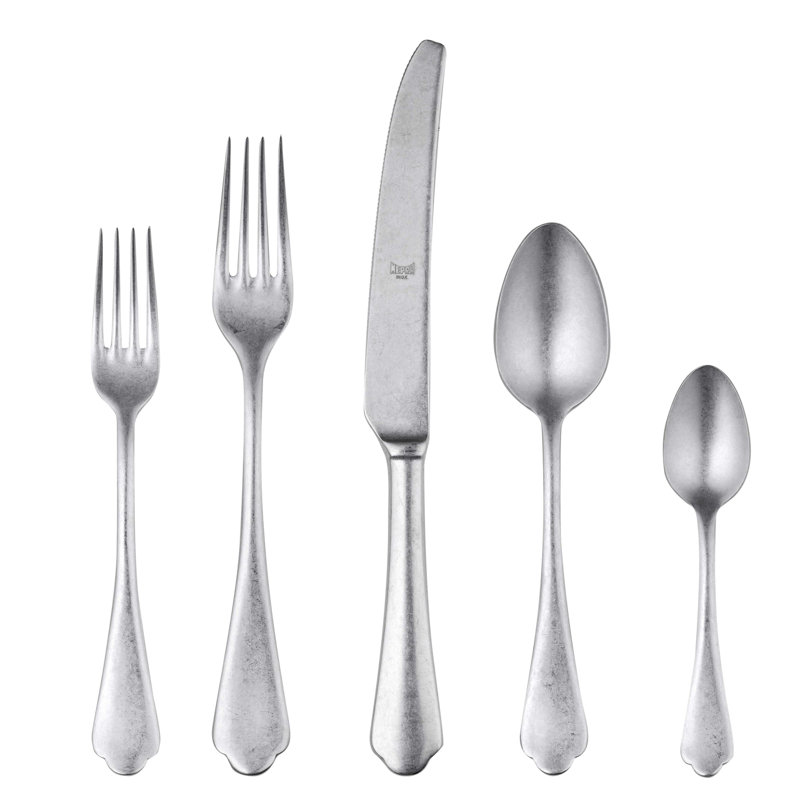 Ensemble de couverts Dolce Vita avec couteaux H / H - 20 pièces - Étain