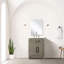 Meuble-lavabo simple en chêne gris l 24 po x P 18 po, comptoir en acrylique et miroir - fermeture en douceur, capacité de rangement intérieure abondante-130722271