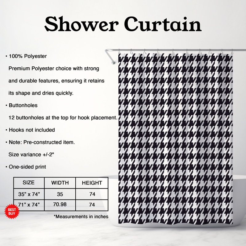 Rideau de douche Twilight Grid - Premium, H 74 po x l 71 po