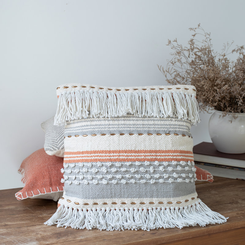 Chic Cotton Throw Pillow Cover, Polyester