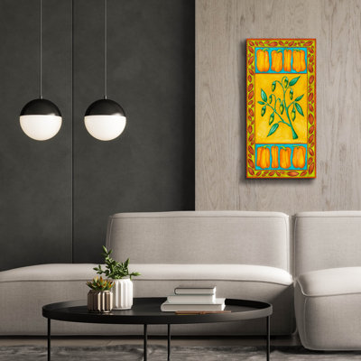 Toile épique Graffiti «Peppers Multi Green» par Andrea Strongwater, 20 po x 40 po