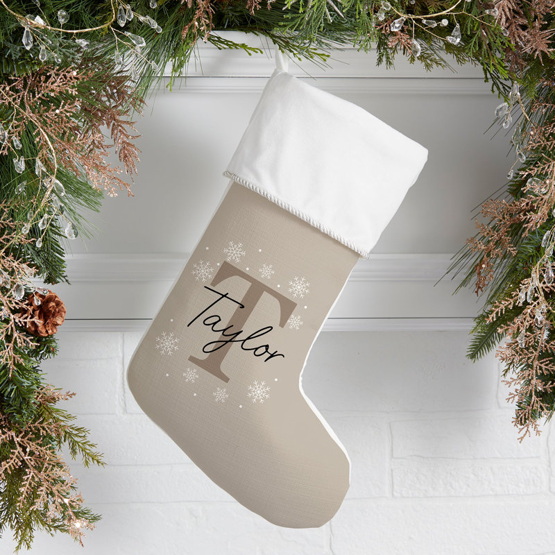 Chaussettes de Noël ivoire personnalisées Initially Christmas, Oui