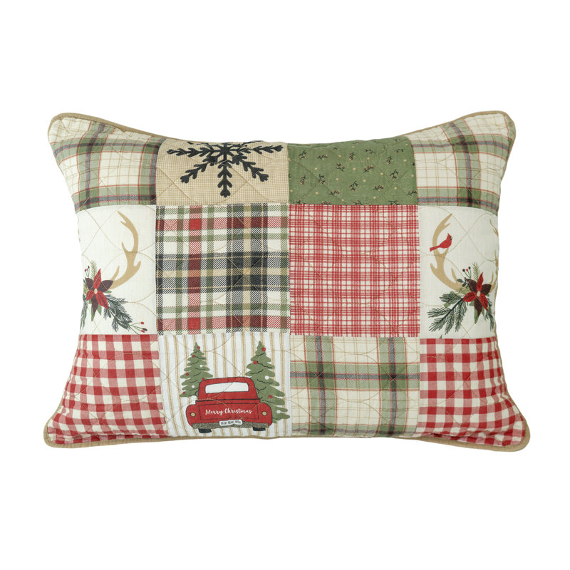Donna Sharp Holly Forest 2PC Pieced Cotton Holiday Twin Quilt Set, Twin Quilt + 1 Sham