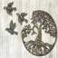 Arbre de vie, plaque murale avec 3 oiseaux volants décoratifs, sculpture de jardin spirituel celtique