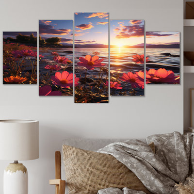 Chea - impression murale d'art floral - 5 panneaux