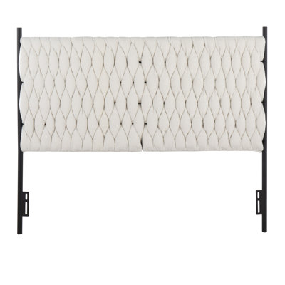 Queen Fabric 1 Piece Headboard Black size in and