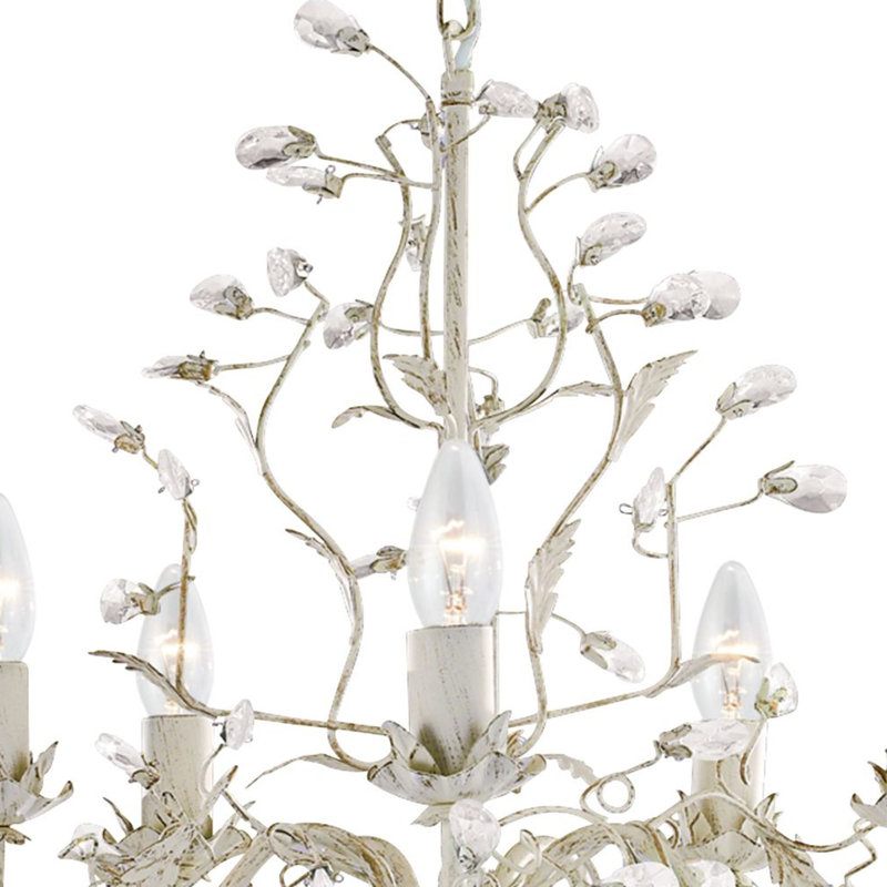 Jaquan 5 - Light Candle Style Chandelier, Cream/Gold