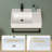 23" L x 16" W Rectangular White Ceramic Wall Hung Wall Mounted Bathroom Sink with Faucet Hole and Black Towel Bar