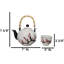 Ensemble de théière en porcelaine 30 oz et 4 tasses à thé en porcelaine blanche et rose