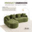 Canapé modulaire en L en éponge à compression complète avec méridienne incurvée, canapé modulaire en chenille, haute densité 30D pour le salon en appartement-804926945