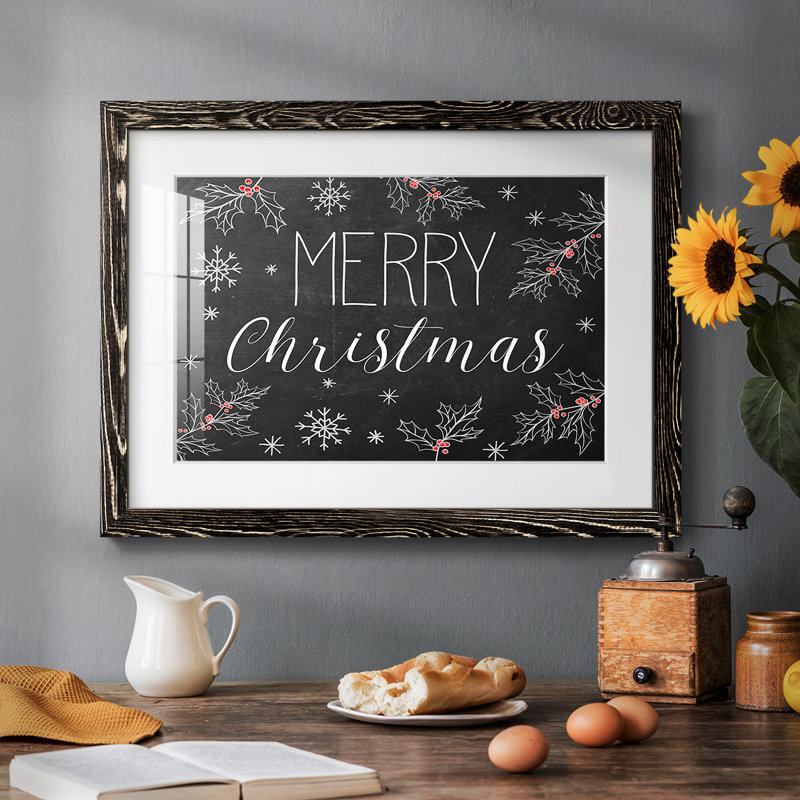 " Merry Christmas Chalkboard ", Black, 26" H x 38" W x 1.5" D