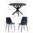 Folmar 39.5" W 5-Piece Round Dining Set with Chenille Chairs-95092221