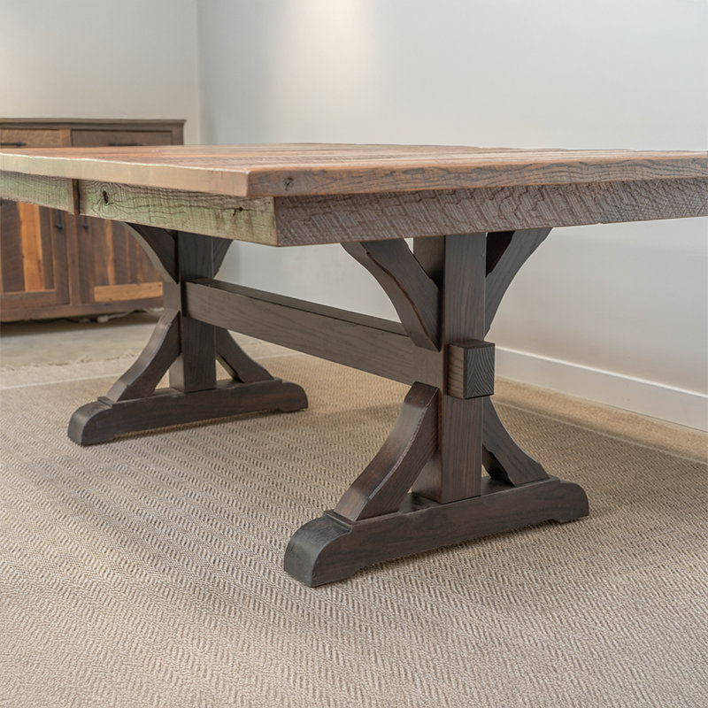 Pathway Reclaimed Wood Rectangular Dining Table , 42"X72" , Natural Stain , 4 Middle Leaves,  30" H x72-120" L x 42" W
