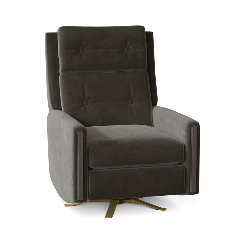 Loft Swivel Recliner, 9953 Loden, Espresso, Brushed Nickel