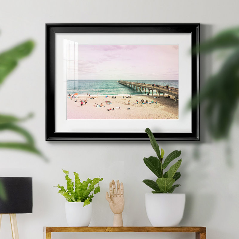 Deerfield Beach - Photographie avec cadre photo, Noir, H 22,5 po x l 30,5 po x P 1,5 po