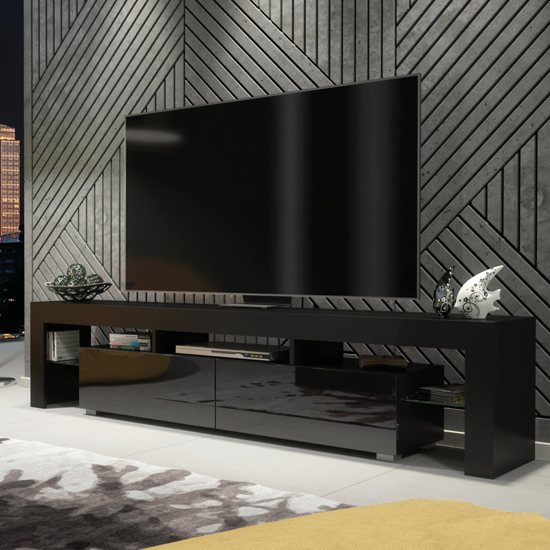 Danialah Unfinished TV Stand for TVs up to 60", Black