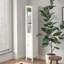Armoire de rangement pour salle de bain de 66,92 po de hauteur avec tablettes réglables, armoire autoportante mince à 1 porte avec anti-basculement, compartiments ouverts, pour la maison, petits espaces, salle de bain, cuisine, salon, blanc