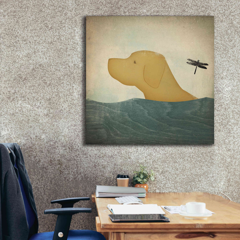 «Yellow Dog Swim» par Ryan Fowler, estampe numérique sur toile, H 37 po x l 37 po x P 1,5 po