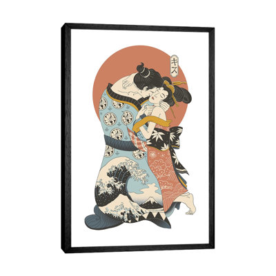 The Kiss Ukiyo-E 1 Piece Wall Art on Canvas