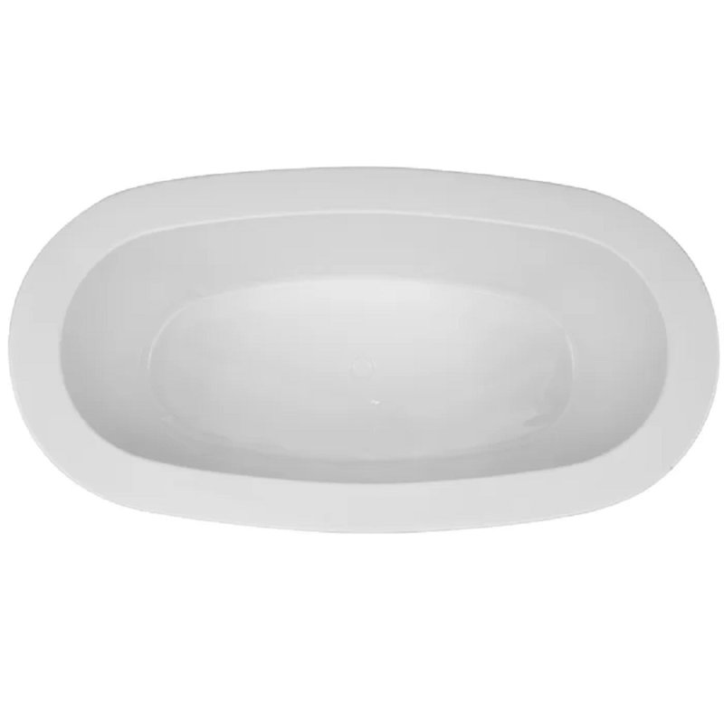Rodin 72'' L Freestanding Soaking Bathtub, Satin Nickel, Glossy White