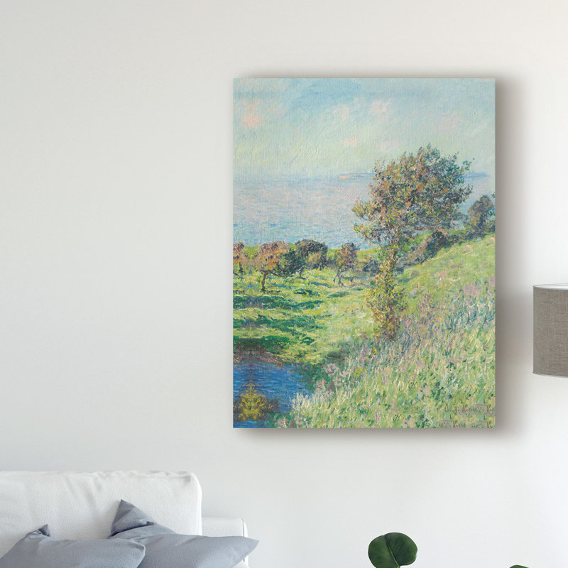 « coup de évent, 1881 » par claude monet, reproduction de peinture à l’huile sur toile tendue, H 47 po x l 35 po x P 2 po