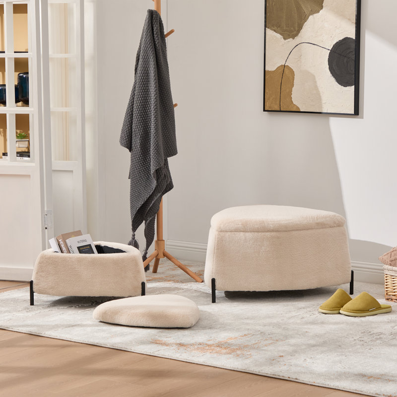 Multi-functional Triangle  Ottoman Set, Light Camel