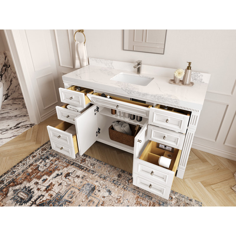 Paris 60 po X P 22 po De meuble-lavabo simple D, Calacatta Laza