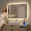 Bideford Lighted Plastic Framed Wall Mounted Bathroom Mirror in White-1828253677