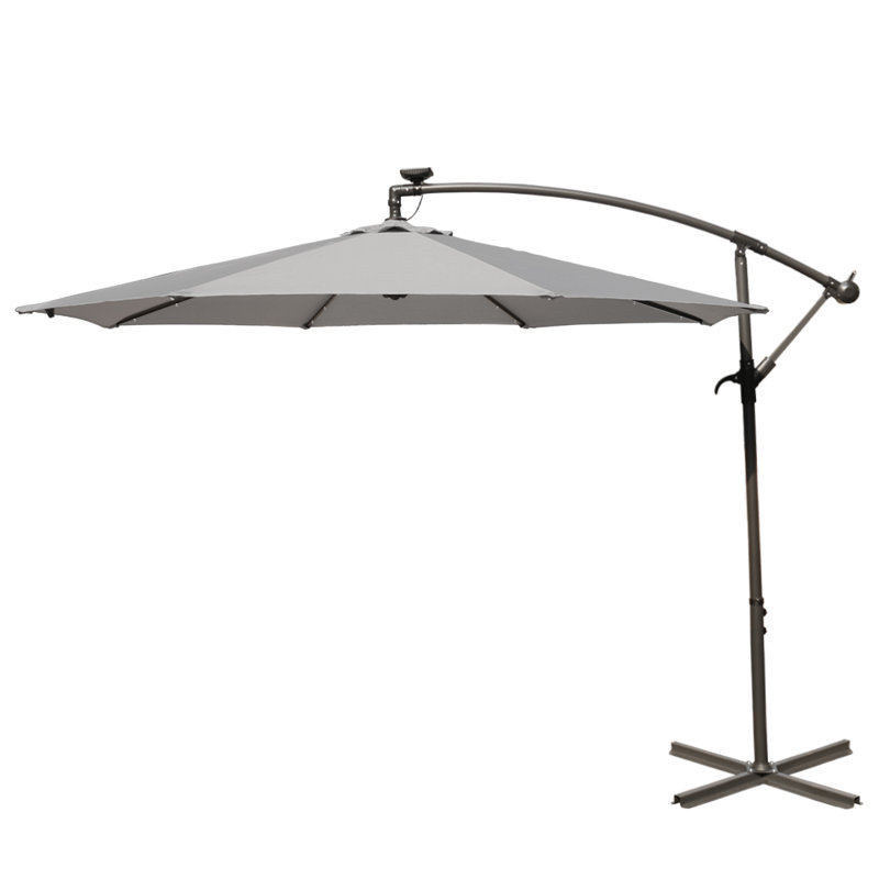 Pressley 3m Grey Cantilever Parasol with Lights