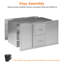 Tiroirs de cuisine d'extérieur en acier inoxydable de l 41,5 po x P 23 po x H 23 po