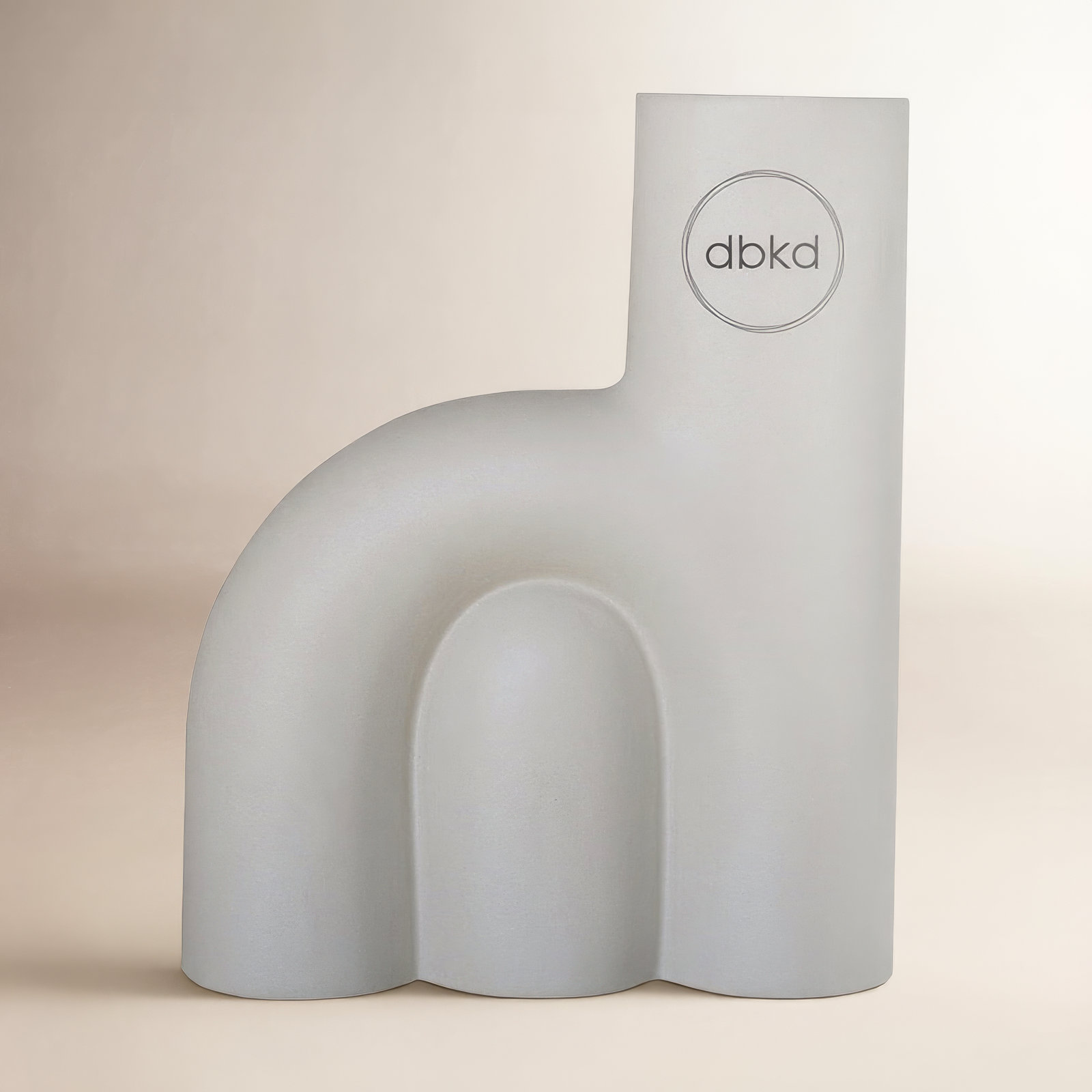 Ceramic Table Vase, Gray, 5.9" H x 4.75" W x 2" D