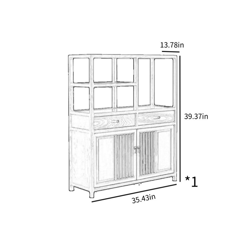 Armoire d'appoint en bois massif, Noyer clair