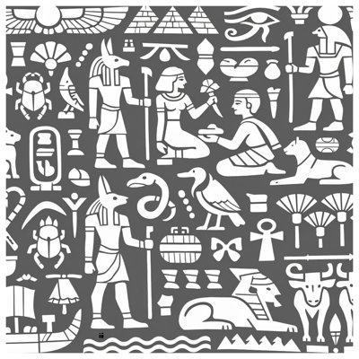 Édredon à motif de symboles égyptiens