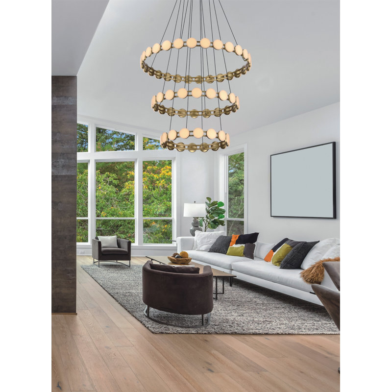 Lustre moderne en métal 32 po, 18.25' H x 32' W x 32' D
