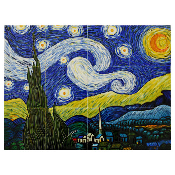 Starry Night 6" x 6" Ceramic Tile