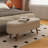 43.5 In. Rectangle Storage Ottoman In Beige