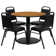 Nicklas 36'' Round Table Set with Round Base and 4 Trapezoidal Back Banquet Chairs