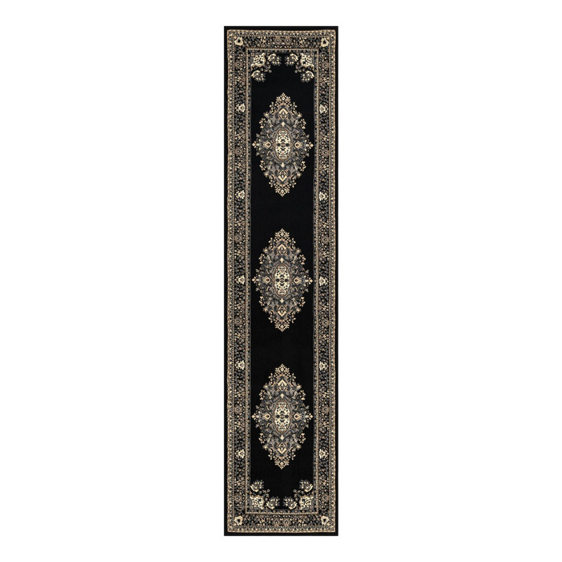 Tapis noir Balthrop, Tapis de couloir 2 pi 7 po x 12 pi, Black