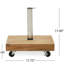 Pied de parasol carré avec tube en acier inoxydable - 44,7 cm x 44,6 cm