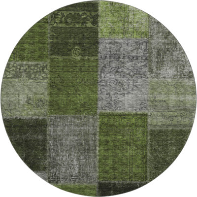 Premium Machine Washable Aquia Olive Rug