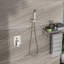 Pomme de douche double au plafond 16 po, finition nickel brossé carré, option d'installation-118034404