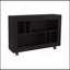 Chariot-console Joge de 37,4 po de largeur avec six tablettes, roulettes, table de vestibule, table d'appoint, table de salon, wengé noir pour le salon-118037709