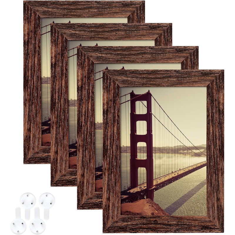 4x6 Brown Picture Frame Set Of 4