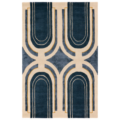 Tapis bleu et crème Collman Partition ICO16