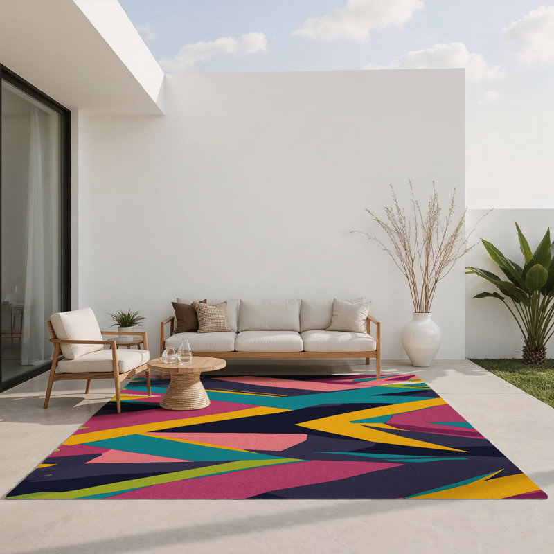 Glitch Mirage Indoor And Outdoor Area Rug, Rectangle 1'6" x 2'6"
