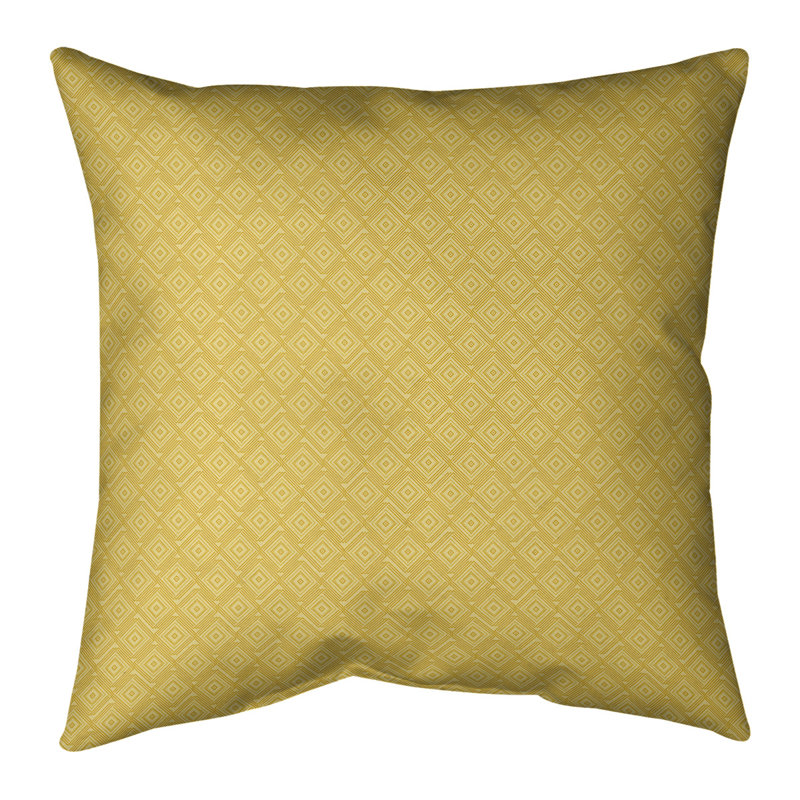Oreiller en lin Katelyn Elizabeth, Polyester / Bourre en polyester, 20 po x 20 po, Jaune