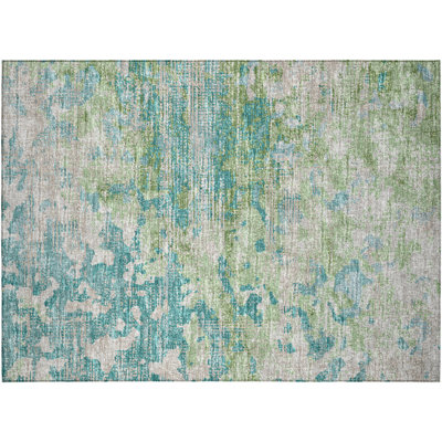 Waltrud Washable Abstract Indoor / Outdoor Rug
